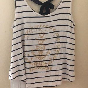 Navy/ white stripped tank top